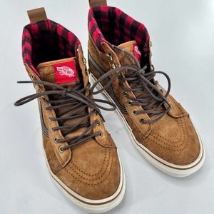 Vans SK8-Hi MTE 2.0 Dx Mens Size 10.5 Glazed Ginger White Brown Plaid Check
